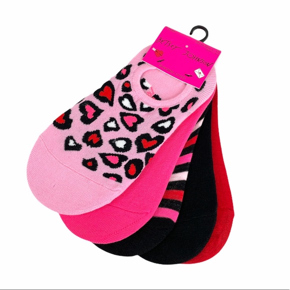 Betsey Johnson Hearts Sneaker Liner Socks - Picture 6 of 6